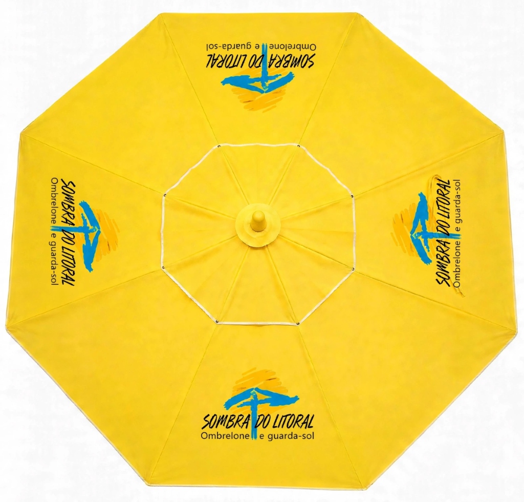 Ombrelones personalizados com logotipo Sombra do Litoral